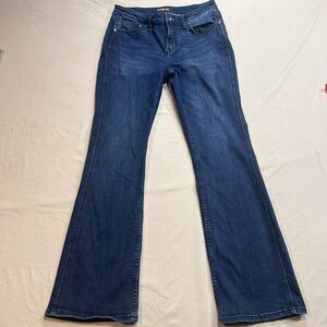 Rank 45 Men's Jeans Mid Rise Bootcut 31x32 Cowboy Western Blue Dark Wash Stretch